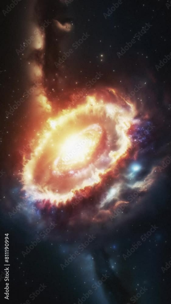 Canvas Prints cosmic galaxy in far space. vertical video.