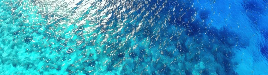 Fototapeta premium Aerial view of the blue sea surface