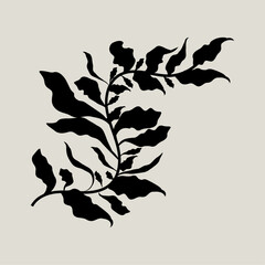 Matisse style black leaves