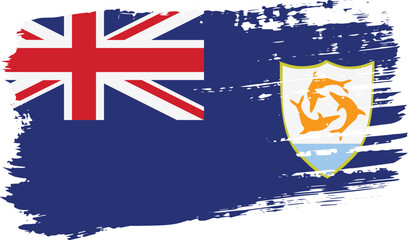 Anguilla flag, wide brush stroke on transparent background vector - obrazy, fototapety, plakaty