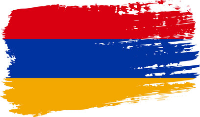 Armenia flag, wide brush stroke on transparent background vector
