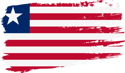 Liberia flag, wide brush stroke on transparent background vector