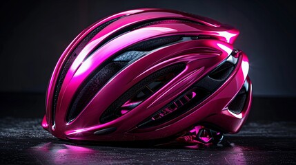 Red 3D render of a bicycle helmet, a vital piece of safety equipment for cyclists