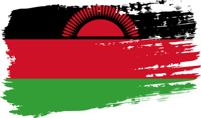 Malawi flag, wide brush stroke on transparent background vector