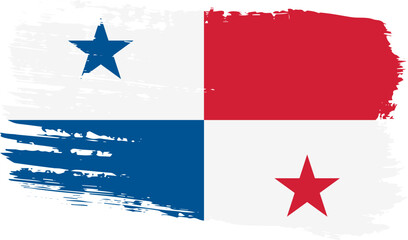 Panama flag, wide brush stroke on transparent background vector