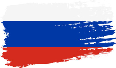Russia flag, wide brush stroke on transparent background vector