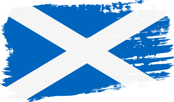 Scotland flag, wide brush stroke on transparent background vector