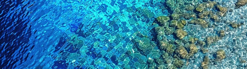Aerial view of the blue sea surface