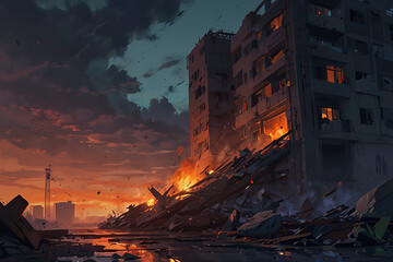 burning city