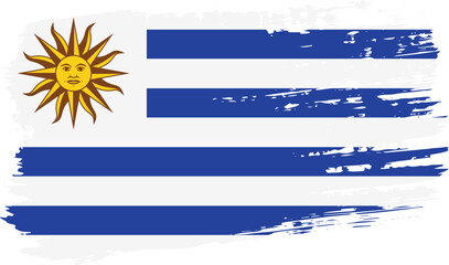 Obraz premium Uruguay flag, wide brush stroke on transparent background vector
