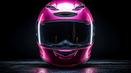 A vibrant purple helmet, possibly for motorsport