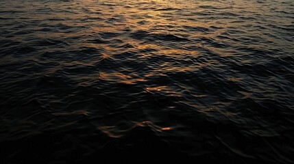 Faint Moonlight Reflecting on the Dark Sea