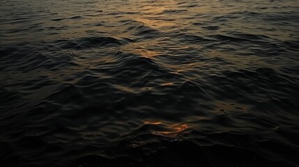 Faint Moonlight Reflecting on the Dark Sea
