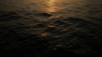 Faint Moonlight Reflecting on the Dark Sea