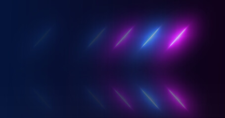 Neon stripes futuristic retro style technology loop. Diagonal laser beams glowing connection cyber floor reflective vibrant trendy broadcast dynamic elegant high speed motion bg.