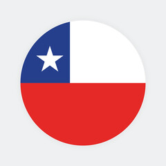 National flag of Chile. Chile Flag. Chile Round flag.
