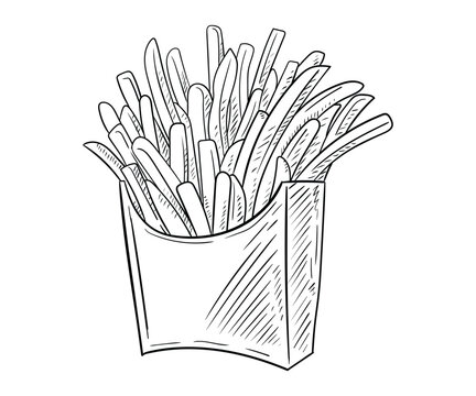 recommend clip art: French Fries drawn by hand, fast food