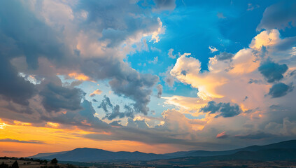 Fototapeta premium beautiful landscape view at sunset