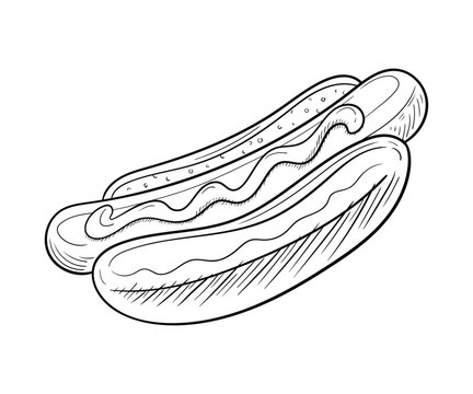recommend clip art: Drawn Hot Dog, Fast food 