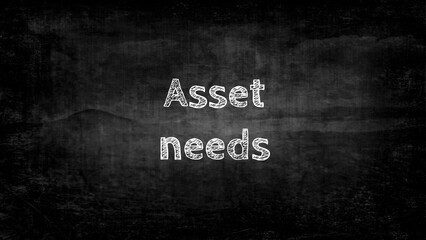 Business concept. Asset needs handwritten on blackboard 