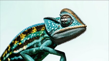 Abstract chameleon on a white background.