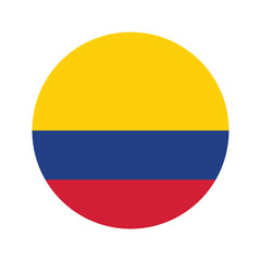 National flag of Colombia. Colombia Flag. Colombia Round flag.
