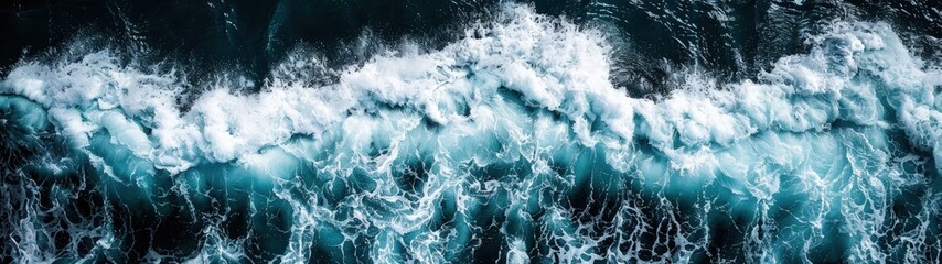 Obraz premium Aerial view of ocean surface waves