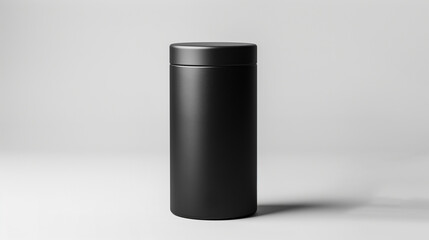 Minimalist Black Cylindrical Container 