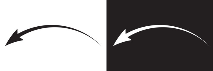 Curved arrow icon vector. Arrow pointer icon sign symbol in trendy flat style. Arrow  vector icon illustration isolated on white and black background. EPS 10/AI