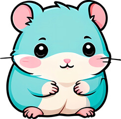 Cute hamster. Cartoon illustration of cute hamster vector mascot.