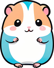 Illustration of a Cute Hamster in a Blue Suit, Vector