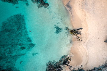 turquoise water beach from above