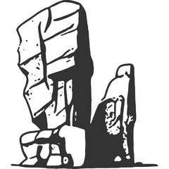 Iconic Stone Allegory Vintage Illustration Vector