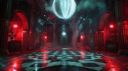 Obraz premium The image is a dark and mysterious room