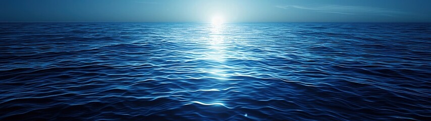 Fototapeta premium Moonlit Night Over the Sea Surface
