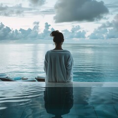 Fototapeta premium Relaxation at a Luxury Spa in the Maldives.