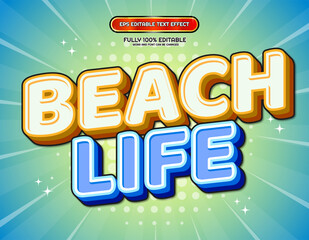 summer cartoon 3d kids text effect design