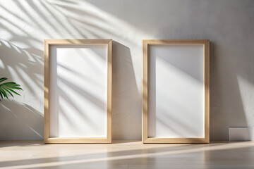 Two Frame Mockup with Shadow A frame mockup with a subtle drop shadow effect, adding depth and dimension to the presentation while maintaining simplicity.