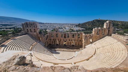 greece athens roman theater in acropolis odeon of herodes atticus