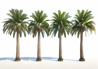 Fototapeta premium Isolated date-palm trees on white background
