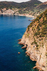 Obraz premium Rocky Coast outside of italian town