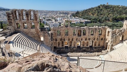 greece athens roman theater in acropolis odeon of herodes atticus