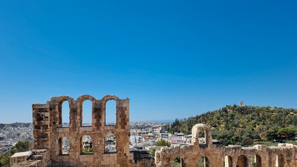 greece athens roman theater in acropolis odeon of herodes atticus