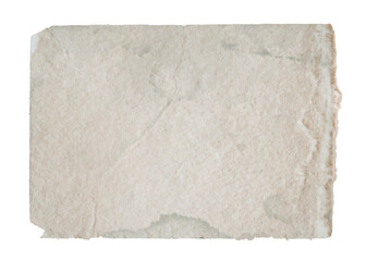 Fototapeta premium Vintage paper sheet with ripped torn edges. Old dirty rough paper texture isolated on transparent background