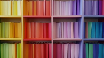 colorful folders Bookshelf Modern interior design