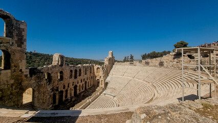 greece athens roman theater in acropolis odeon of herodes atticus