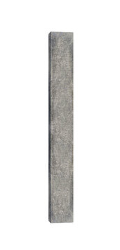 Short vertical concrete beam - on isolated transparent background.
