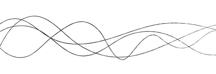 Thin line wavy abstract vector on white background. Curve wave seamless pattern. Line art striped graphic template. Vector illustration.