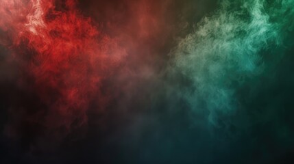 Obraz premium Red and green mist against a dark backdrop with room for text