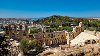 greece athens roman theater in acropolis odeon of herodes atticus